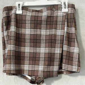 PLAID WRAP SKORT